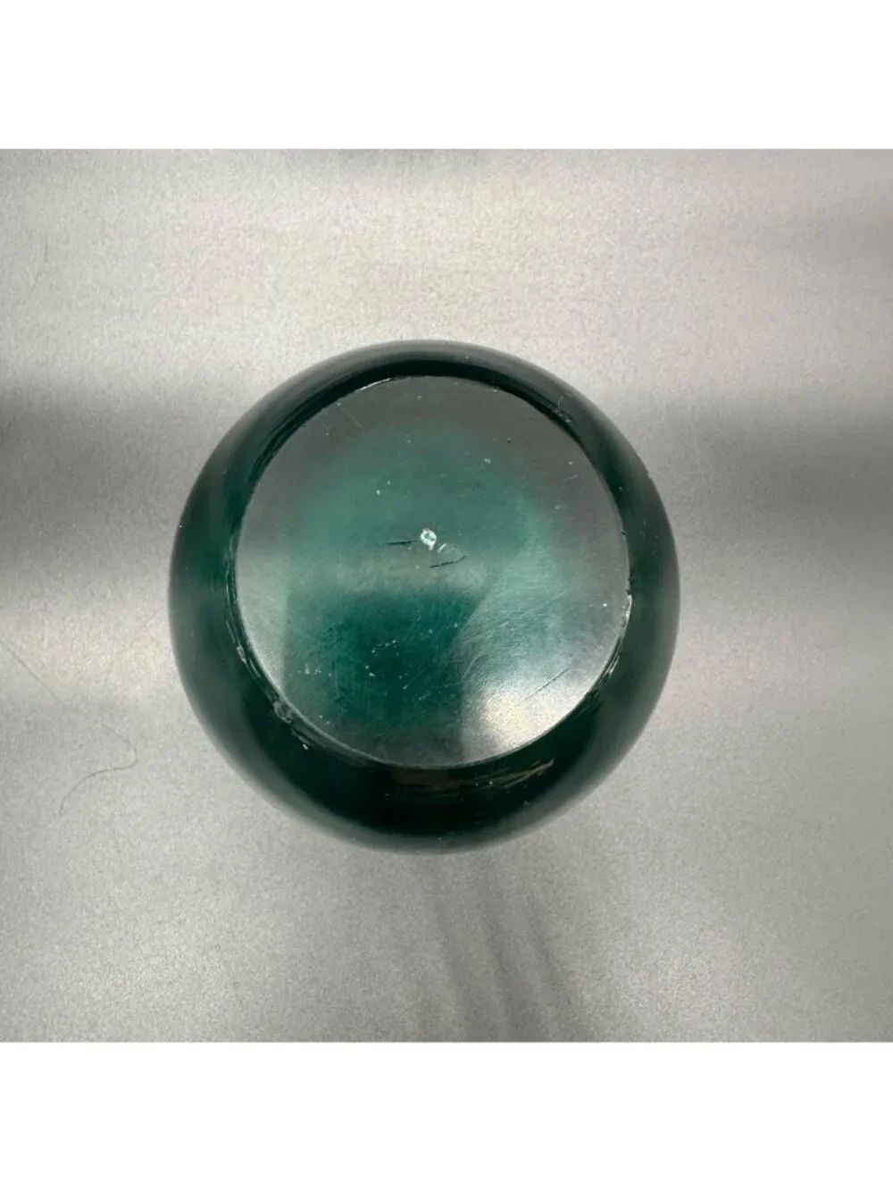 Art Glass Vase Forest Green Glass Clear Applied Handles Polished Bottom Handmade